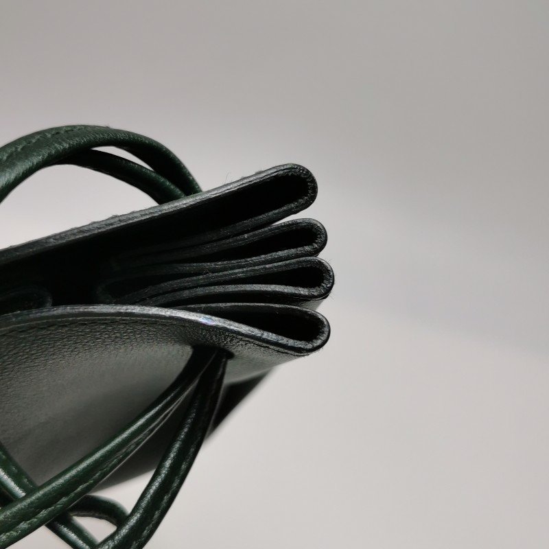 Hermes Vespa 中古 手提包 Veau Gulliver 牛皮金扣 60翡翠绿框A刻-12