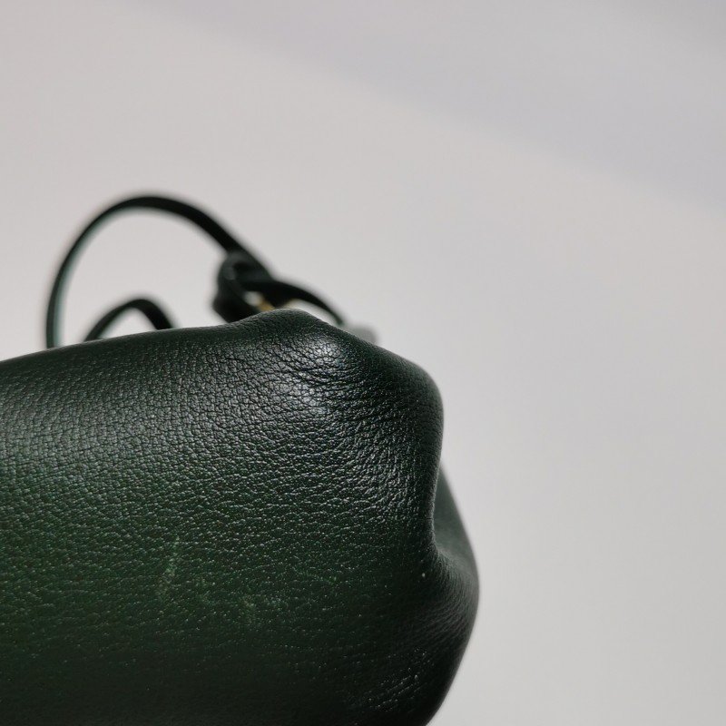 Hermes Vespa 中古 手提包 Veau Gulliver 牛皮金扣 60翡翠绿框A刻-13