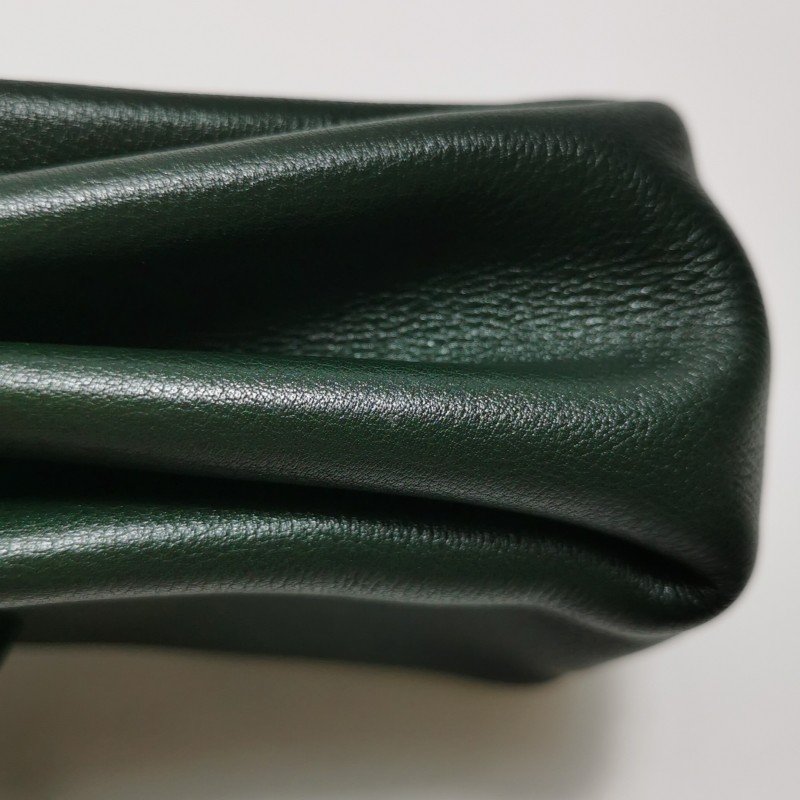 Hermes Vespa 中古 手提包 Veau Gulliver 牛皮金扣 60翡翠绿框A刻-15