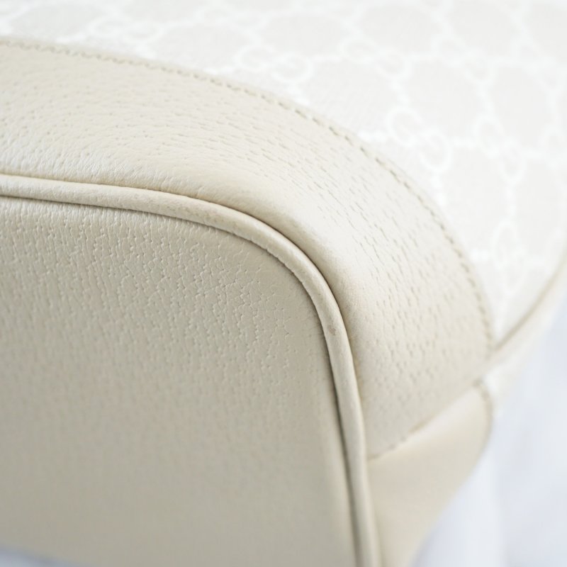 Gucci 726762 GG Supreme 燕麥色肩背包托特包(小)(附購證)-16