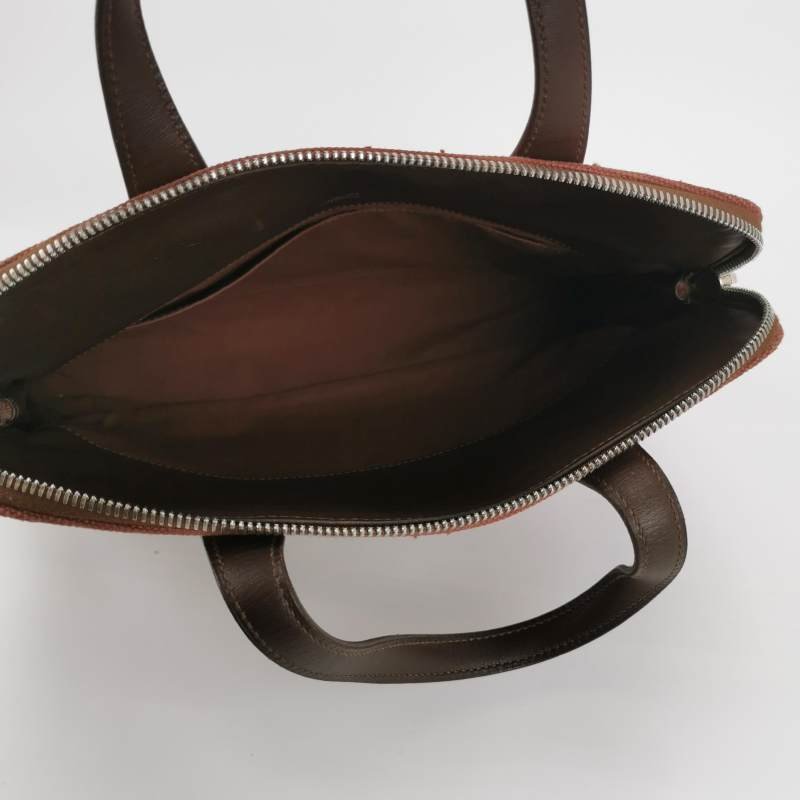 Hermes Heeboo 拼色 拉鍊 手提包 帆布 Hunter牛皮 銀扣 0G馬鞍紅 紅棕色框 J刻-6