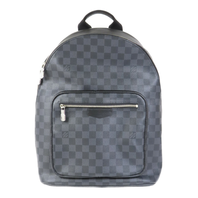 LOUIS VUITTON Damier Graphite Josh Backpack銀扣背包-0