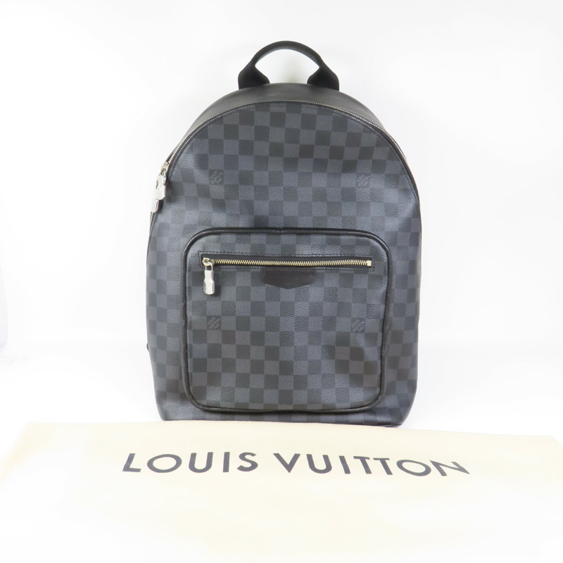 LOUIS VUITTON Damier Graphite Josh Backpack銀扣背包-4