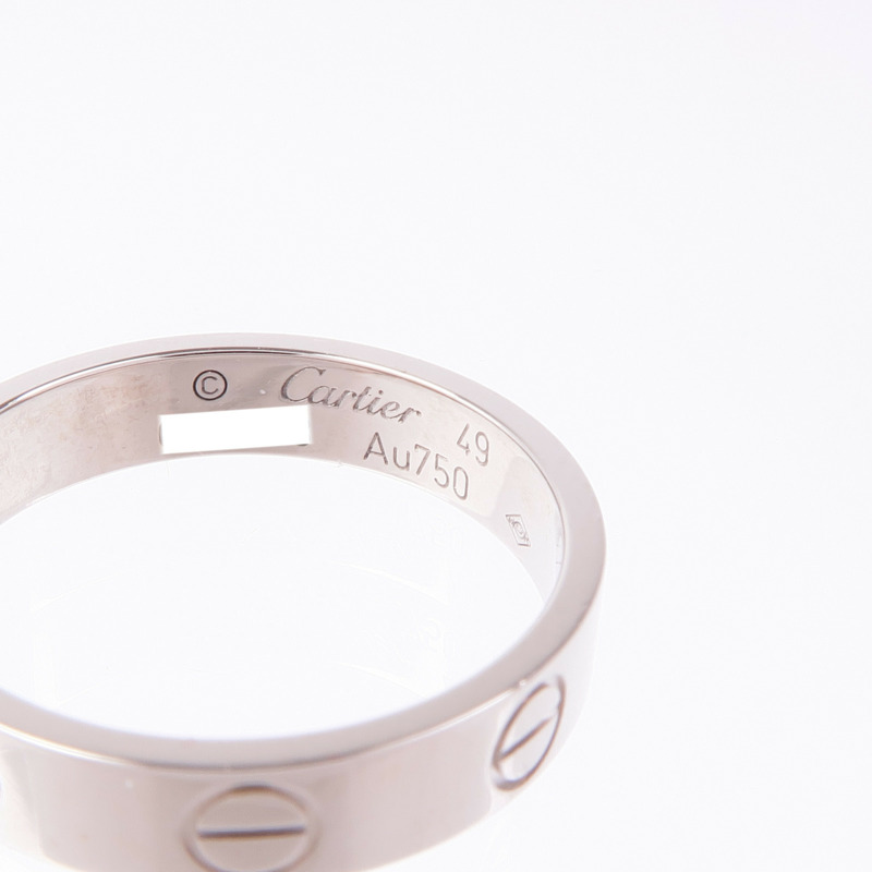 CARTIER 18K白金Mini Love Ring戒指Cartier#49/US#5-4