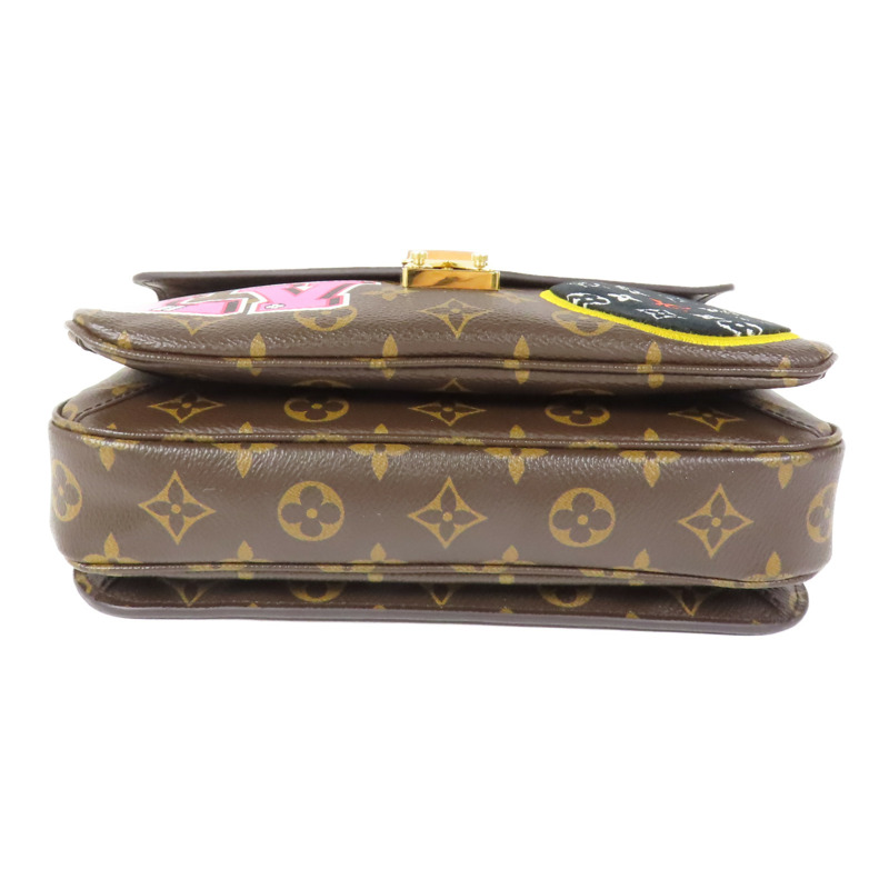LOUIS VUITTON Monogram Patches Pochette Metis金扣手挽肩背兩用袋棕色-3