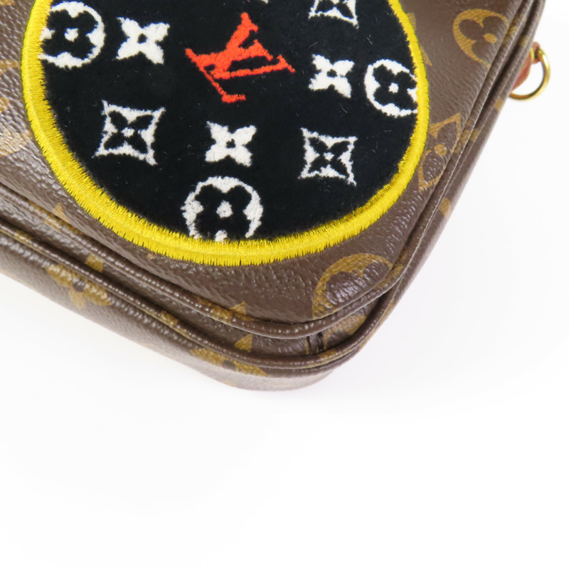 LOUIS VUITTON Monogram Patches Pochette Metis金扣手挽肩背兩用袋棕色-5