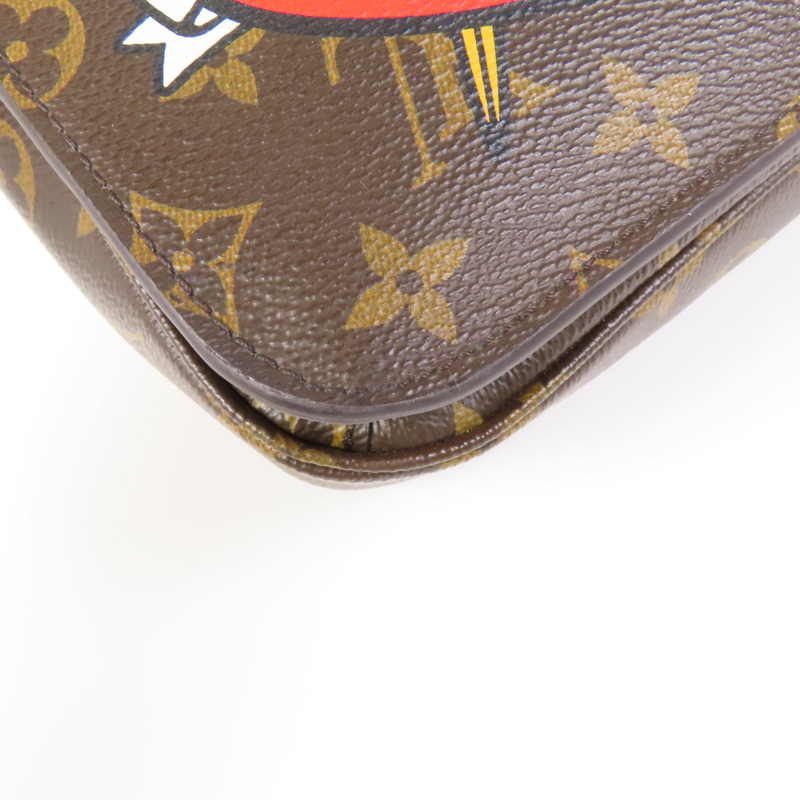 LOUIS VUITTON Monogram Patches Pochette Metis金扣手挽肩背兩用袋棕色-6