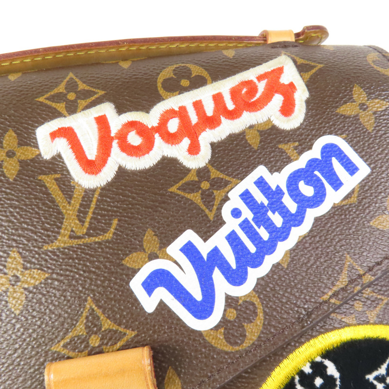 LOUIS VUITTON Monogram Patches Pochette Metis金扣手挽肩背兩用袋棕色-9