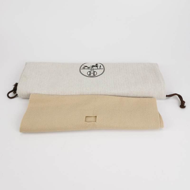 Hermes Pochette Pliplat 手拿包 Evercolor 牛皮 80珍珠灰框R刻-9