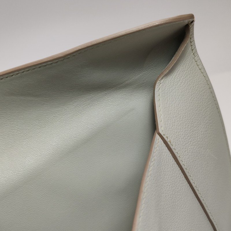 Hermes Pochette Pliplat 手拿包 Evercolor 牛皮 80珍珠灰框R刻-10