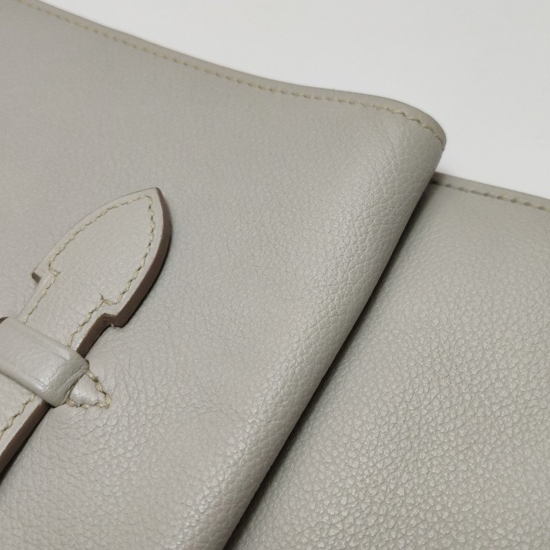 Hermes Pochette Pliplat 手拿包 Evercolor 牛皮 80珍珠灰框R刻-12