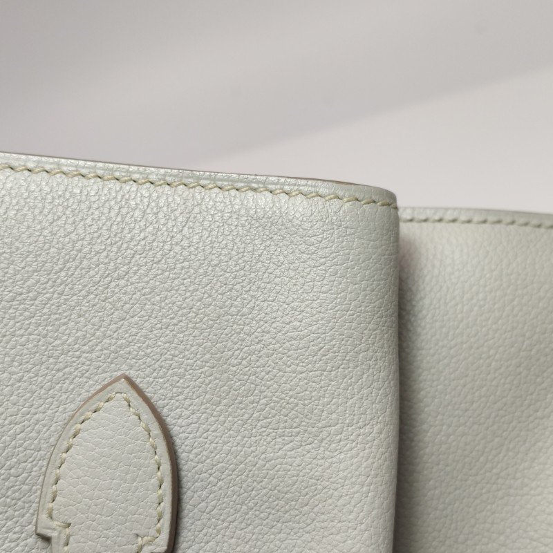 Hermes Pochette Pliplat 手拿包 Evercolor 牛皮 80珍珠灰框R刻-16