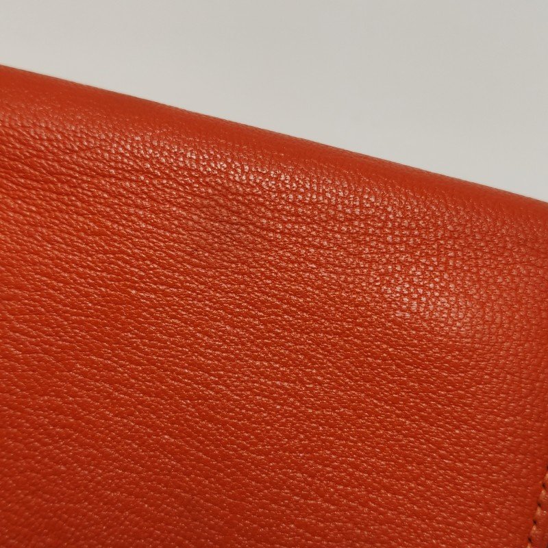 Hermes Bearn 小號 羊皮 純色 標誌H袢帶 皮夾-12