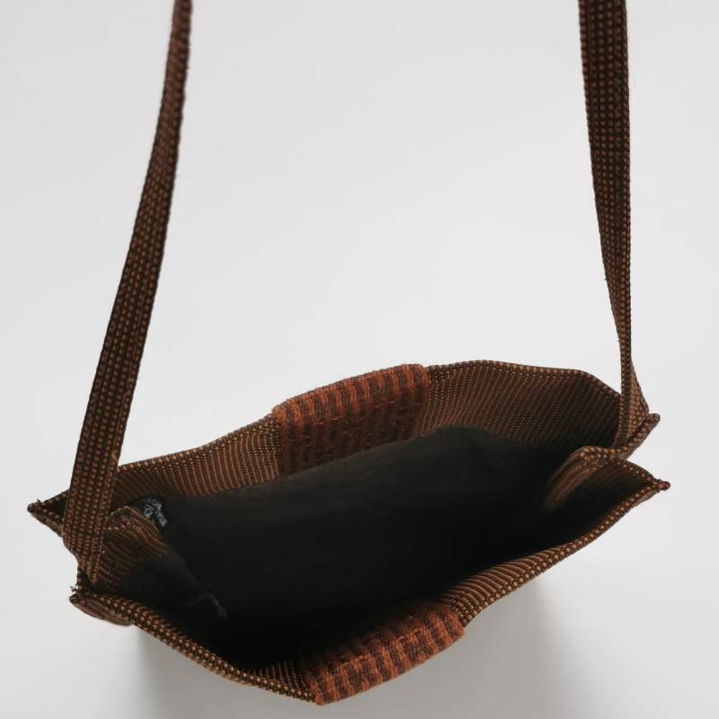 Hermes Herline 尼龍布 條紋 H條紋 斜背包 肩背包 帆布 紅棕色-6