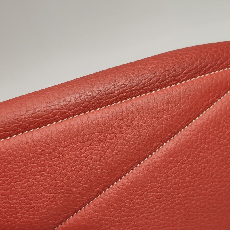 Hermes Victoria 35 對向拉鍊 單肩包Clemence(TC) 牛皮 銀扣 9M鮭魚色框 O刻-19