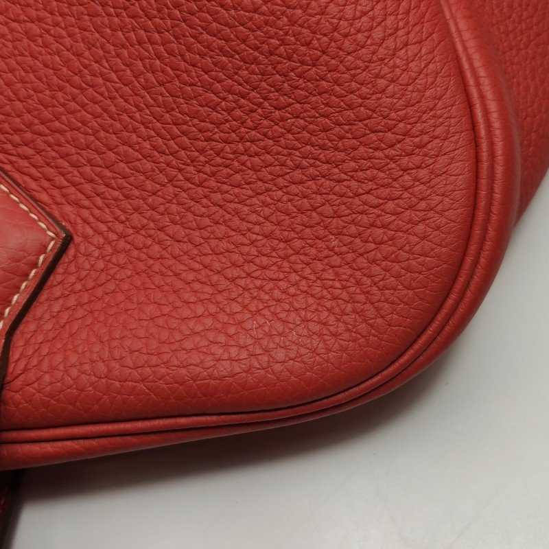 Hermes Victoria 35 對向拉鍊 單肩包Clemence(TC) 牛皮 銀扣 9M鮭魚色框 O刻-20