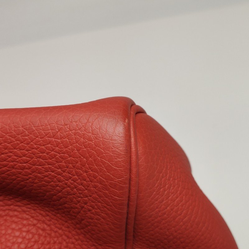 Hermes Victoria 35 對向拉鍊 單肩包Clemence(TC) 牛皮 銀扣 9M鮭魚色框 O刻-22