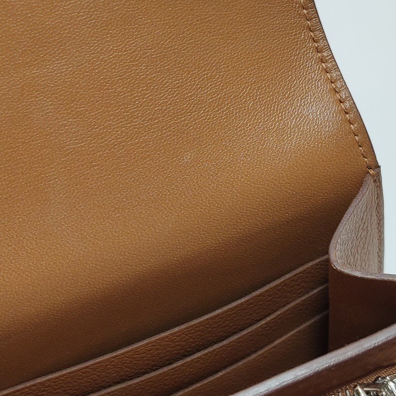 Hermes 2002系列 牛皮 純色 圓形 H鎖扣 皮夾-8