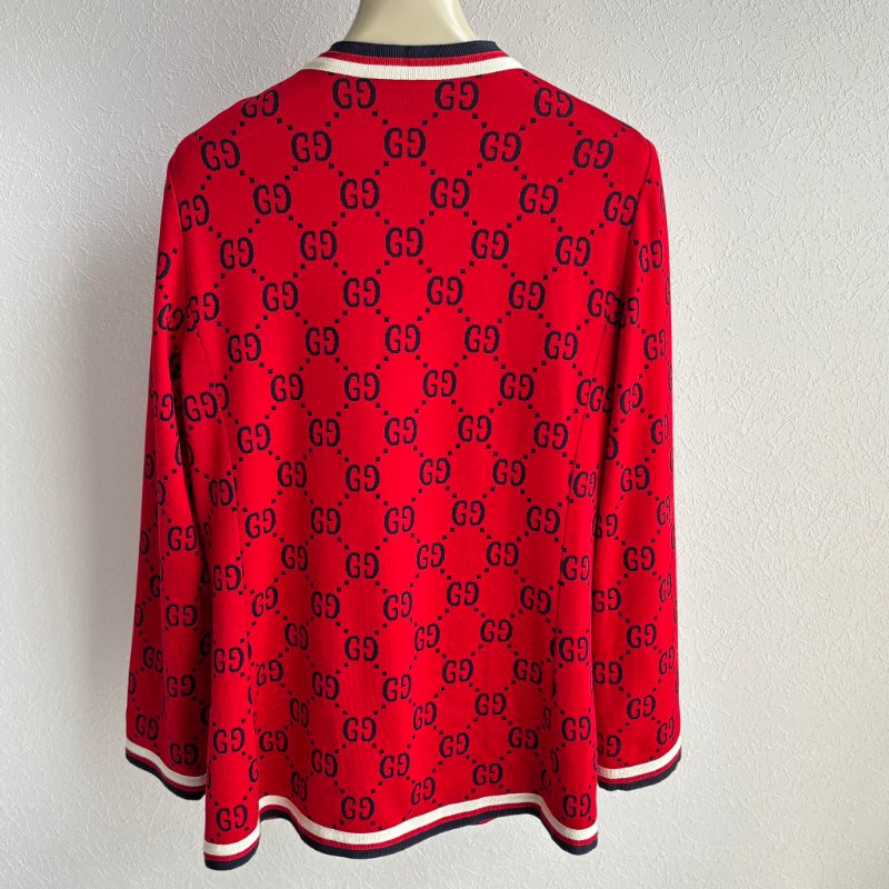 ::GUCCI:: 滿版雙G 紅色開襟上衣 外套 Red double G full-print-1
