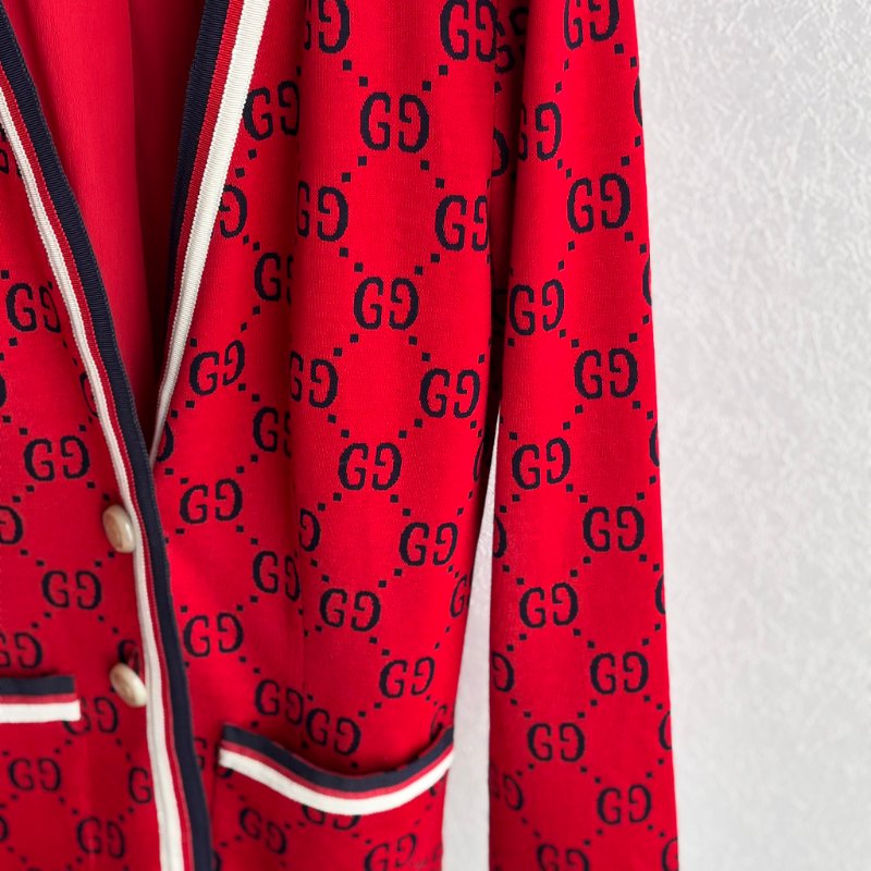 ::GUCCI:: 滿版雙G 紅色開襟上衣 外套 Red double G full-print-6