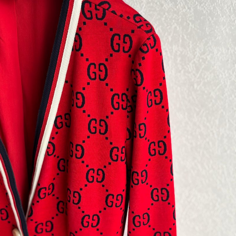 ::GUCCI:: 滿版雙G 紅色開襟上衣 外套 Red double G full-print-7