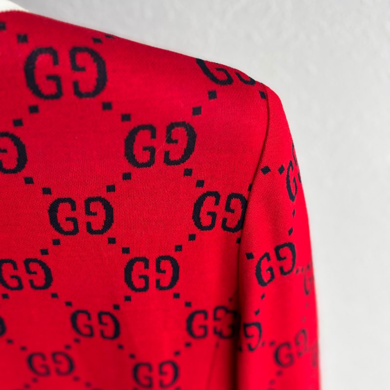 ::GUCCI:: 滿版雙G 紅色開襟上衣 外套 Red double G full-print-14