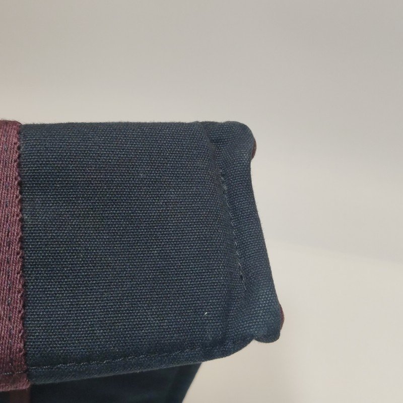 Hermes Fourre Tout 小號 條紋 按扣 手提包 帆布 銀扣 89黑色 紅棕色-19