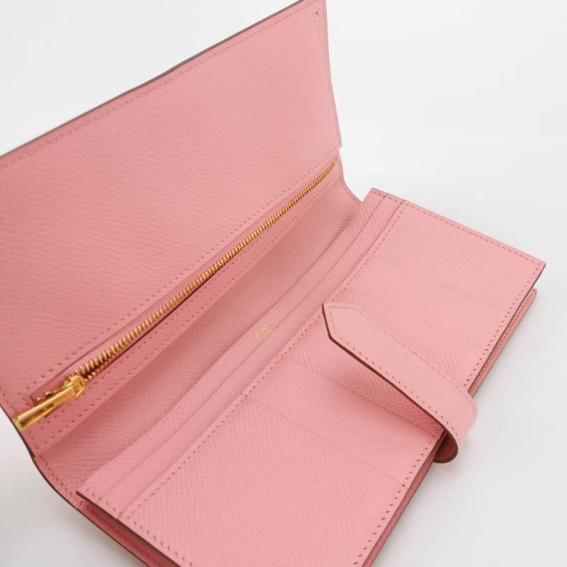 Hermes Bearn 小號 牛皮 純色 標誌H袢帶 皮夾-5