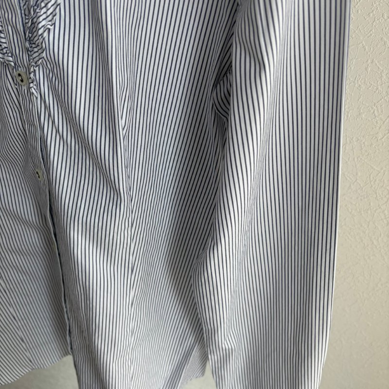 ::BURBERRY:: 經典戰馬刺繡 白色藍線條襯衫 38號-5