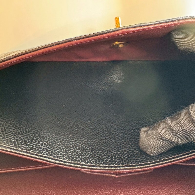 Chanel 淡金鍊黑荔枝皮CF 30 Jumbo 11.12-23