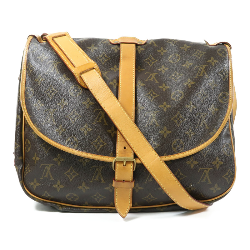 LOUIS VUITTON Monogram Saumur 35金扣肩背袋-0
