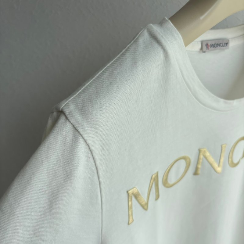 ::MONCLER:: 白色棉質T恤 品牌標誌字母LOGO-9
