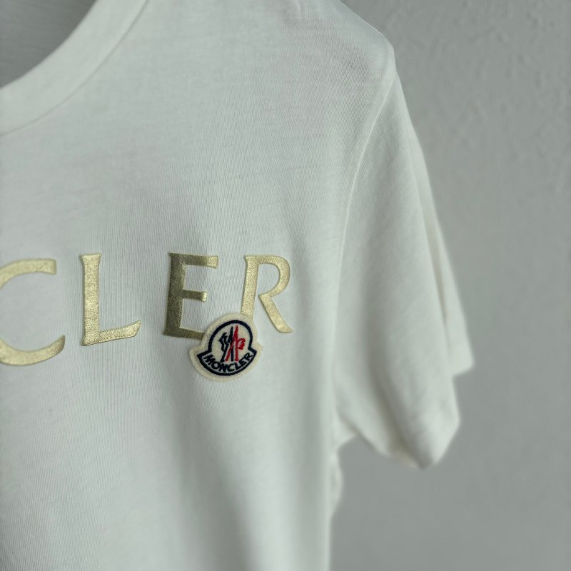 ::MONCLER:: 白色棉質T恤 品牌標誌字母LOGO-12