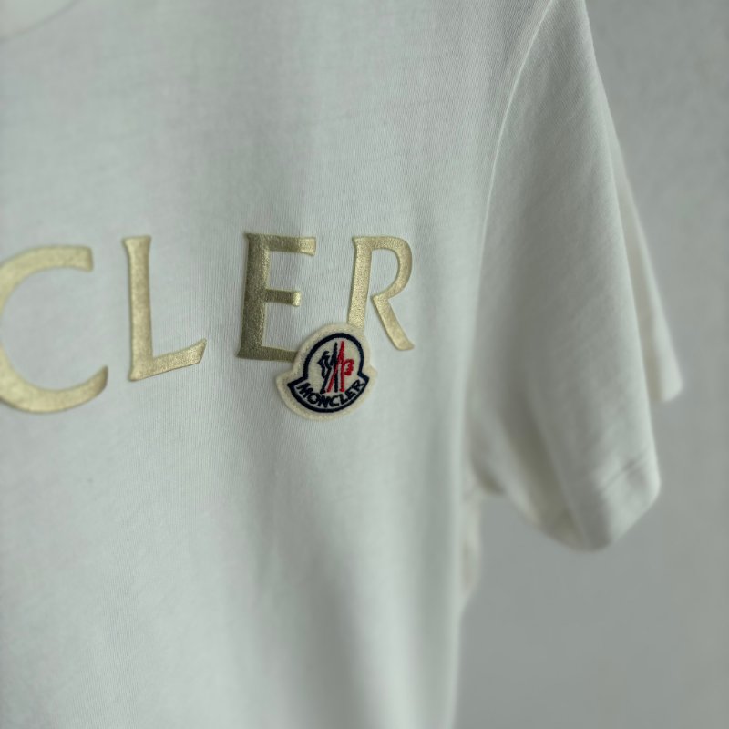 ::MONCLER:: 白色棉質T恤 品牌標誌字母LOGO-13