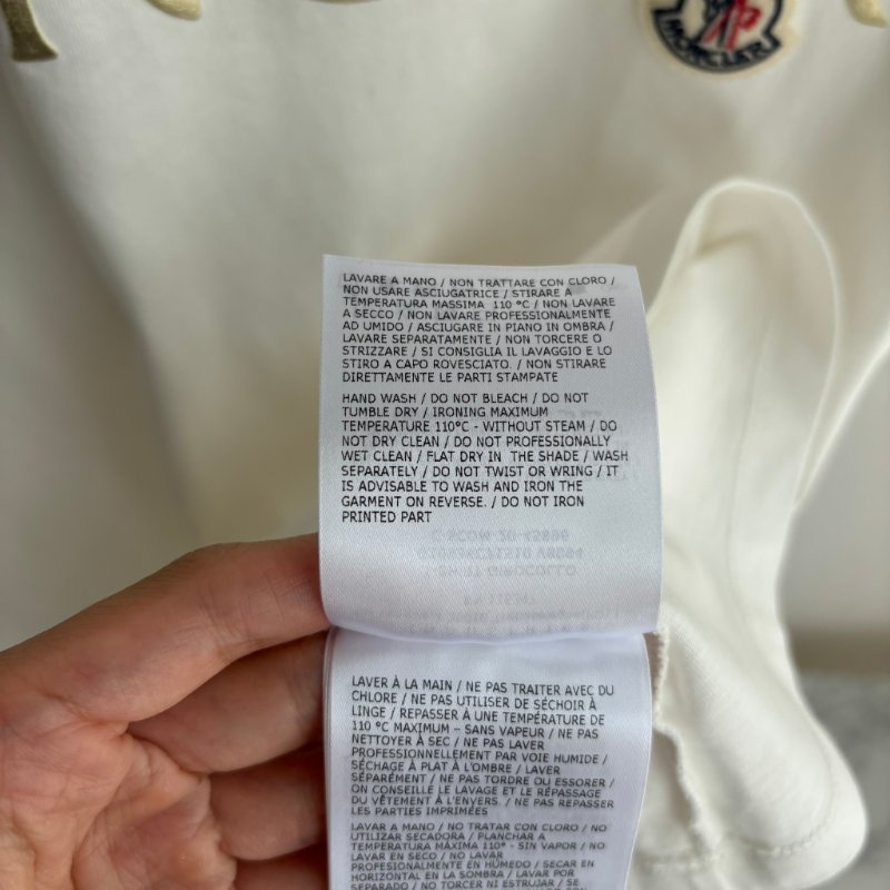 ::MONCLER:: 白色棉質T恤 品牌標誌字母LOGO-16