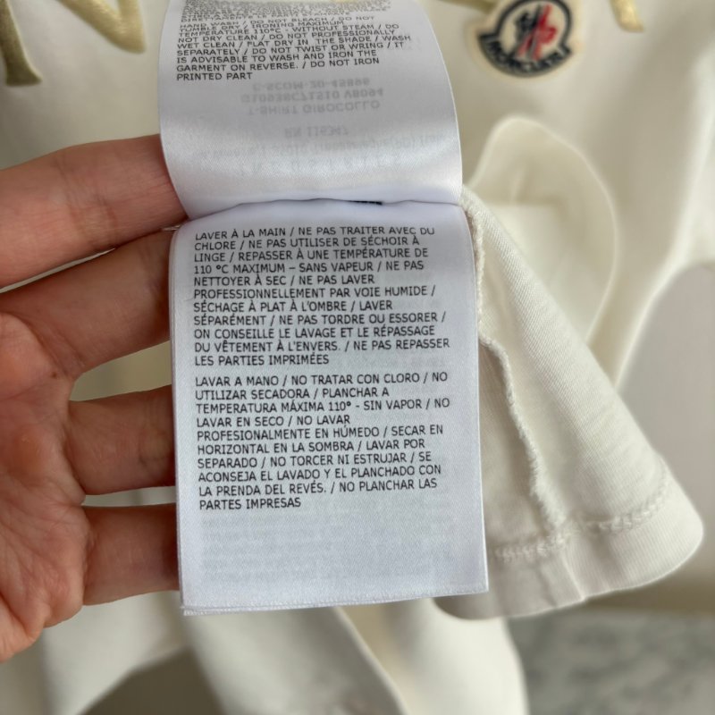 ::MONCLER:: 白色棉質T恤 品牌標誌字母LOGO-17