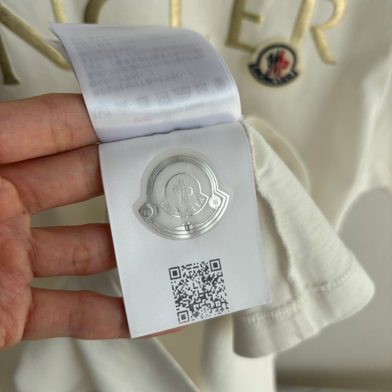 ::MONCLER:: 白色棉質T恤 品牌標誌字母LOGO-19