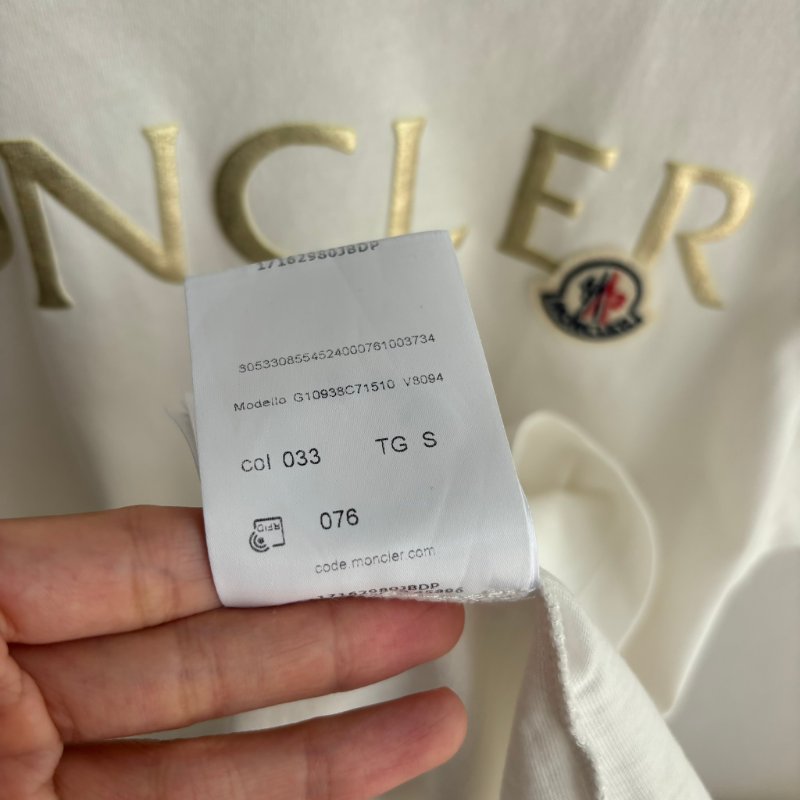 ::MONCLER:: 白色棉質T恤 品牌標誌字母LOGO-20