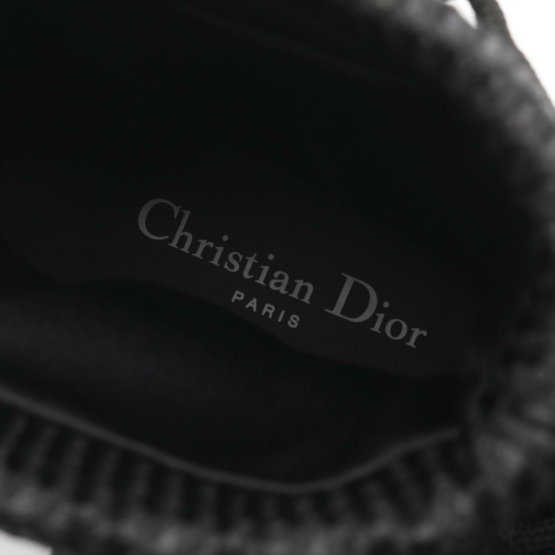 Christian Dior 黑色網眼平底皮靴,二手女款 #37-4