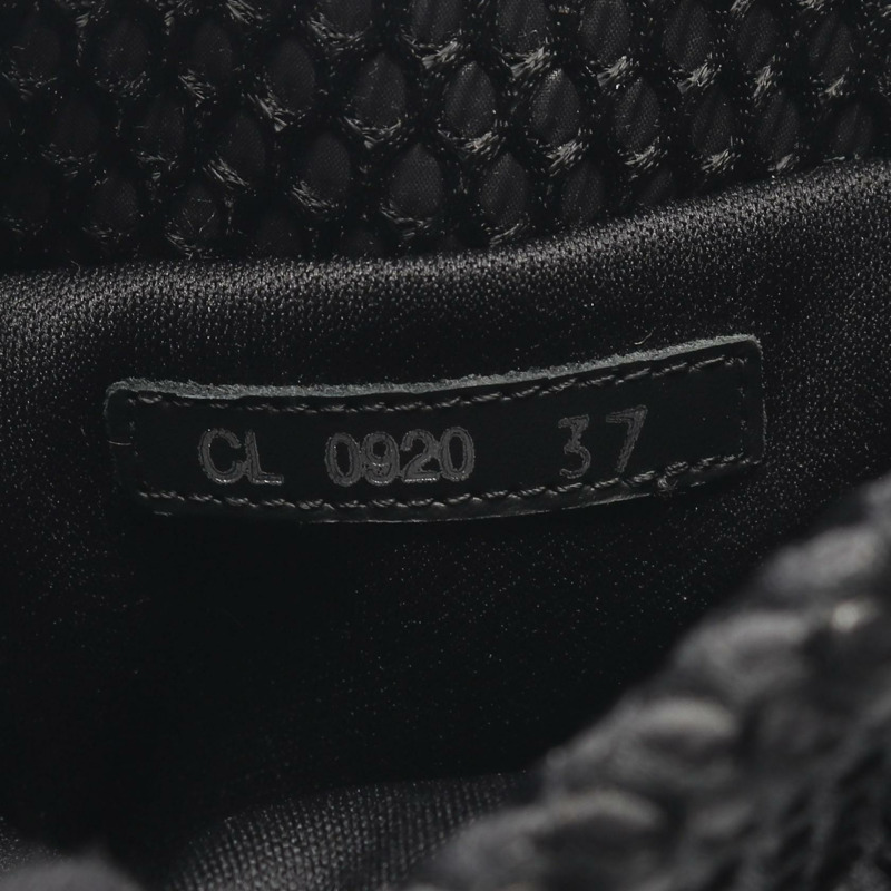 Christian Dior 黑色網眼平底皮靴,二手女款 #37-6