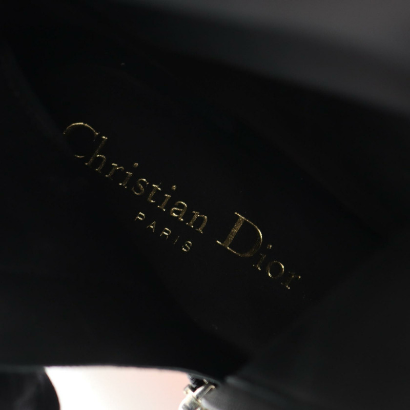 Christian Dior CD 漆皮黑色紅色二手女靴 #35 D-4