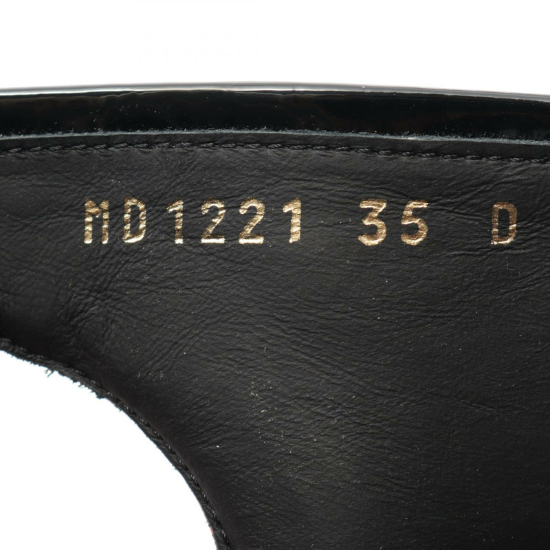 Christian Dior CD 漆皮黑色紅色二手女靴 #35 D-5