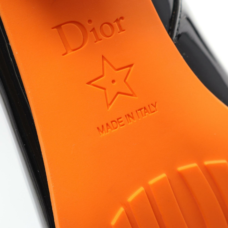 Christian Dior CD 漆皮黑色紅色二手女靴 #35 D-6