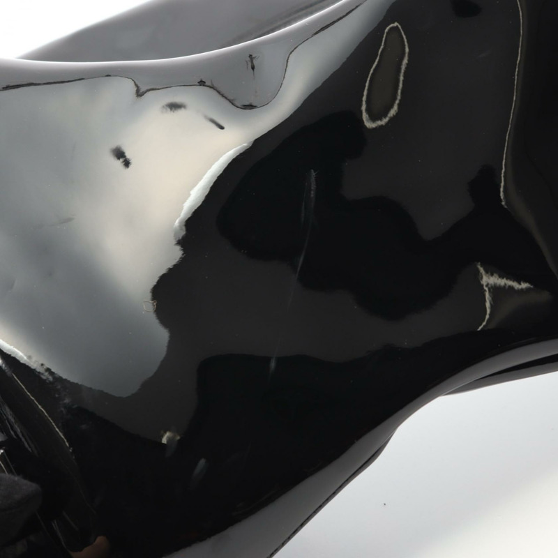 Christian Dior CD 漆皮黑色紅色二手女靴 #35 D-9