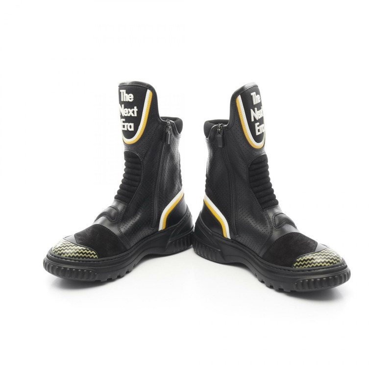 Christian Dior 靴子皮革面料黑色黃色二手女士 #36 1/2 D-2