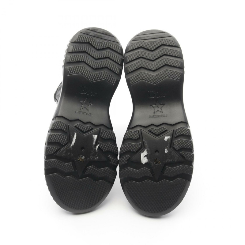 Christian Dior 靴子皮革面料黑色黃色二手女士 #36 1/2 D-3