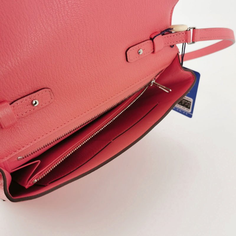 Hermes Cinhetic 18 不對稱 H型 封口 斜背包 ChevreMysore 羊皮 銀扣 8W新唇膏粉 D刻-6