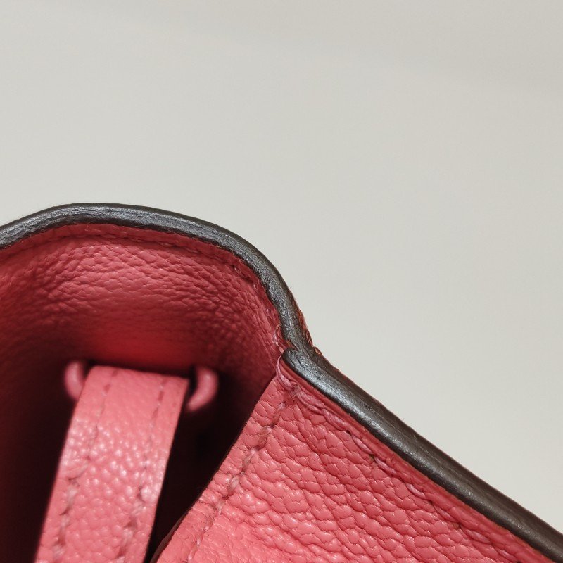 Hermes Cinhetic 18 不對稱 H型 封口 斜背包 ChevreMysore 羊皮 銀扣 8W新唇膏粉 D刻-13