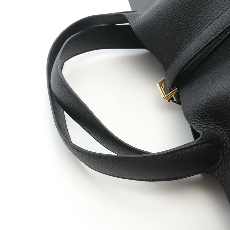 愛馬仕 Picotin Lock MM 手提包,Clemence 皮革,黑色,二手,女士款,K GHW-5