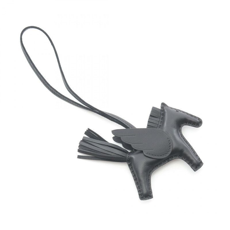 HERMES Rodeo Pegasus PM 吊飾 Vaux Swift 皮革 Swift 皮革 / Agneau milo 黑色 二手 女款-1